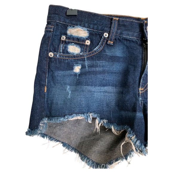 rag & bone Women's Denim Shorts Size 27 Jean Shorts Cut-Off Dark Wash - Picture 3 of 7